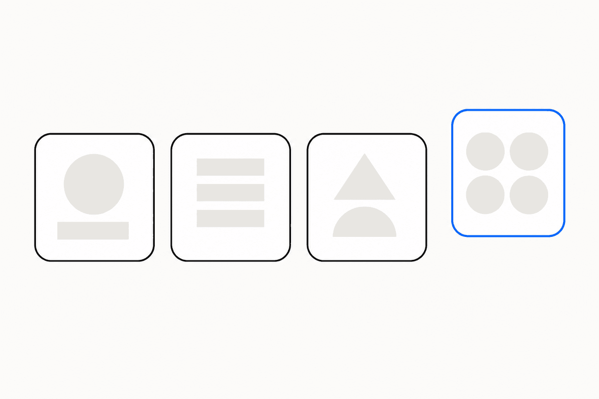 Four framed tiles representing different Chrome screenshot extensions side by side