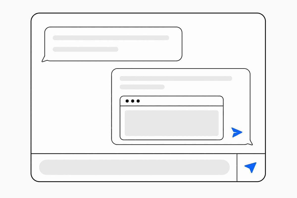 A support reply mockup with a numbered, annotated screenshot