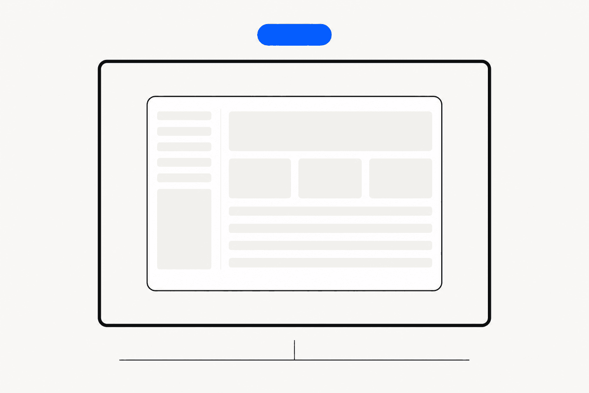 A product screenshot framed as a launch announcement with badge and caption space