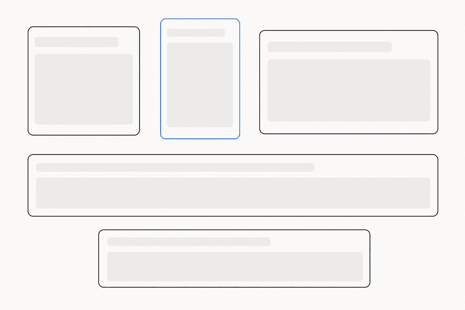 A grid of frames representing social media image sizes at different aspect ratios